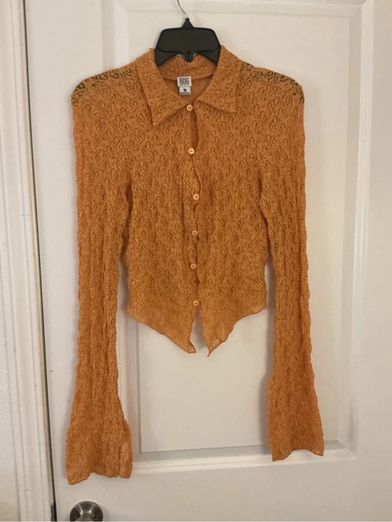 BDG Tops - BDG Textured Mustard Button-Down Shirt